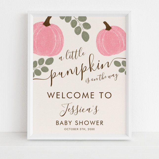 Välkommen till Cute Rosa Pumpkin Eucalyptus Baby S Poster (Skapare uppladdad)