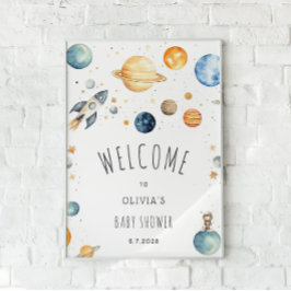 Välkommen till Cute Rymden Baby Shower Poster