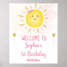 Välkommen till Cute Sunshine Rosa & Guld Birthday