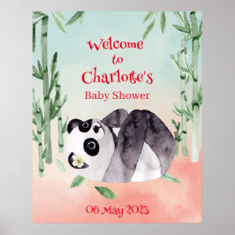 Välkommen till Cute Tumbling Panda Gender Baby Sho Poster