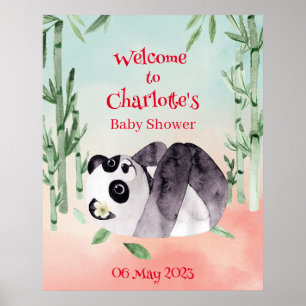 Välkommen till Cute Tumbling Panda Gender Baby Sho Poster