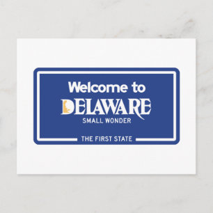 Välkommen till Delaware - USA Road Sign Vykort