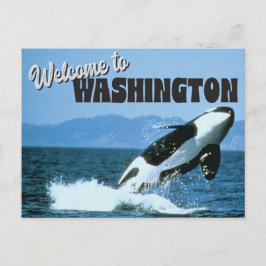 Välkommen till delstaten Washington med Orca Whale Vykort