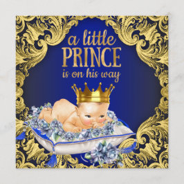 Välkommen till den kungliga prinsens baby shower inbjudningar