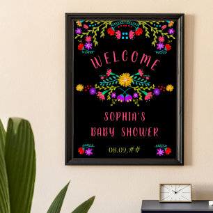 Välkommen till den mexikanska Blommigten Baby Show Poster