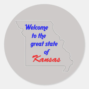 Välkommen till den underbara delstaten Kansas (Mis Runt Klistermärke