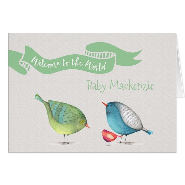 Välkommen till det anpassade namnet World Nyfödd b Hälsningskort (Framsidan Horizontal)