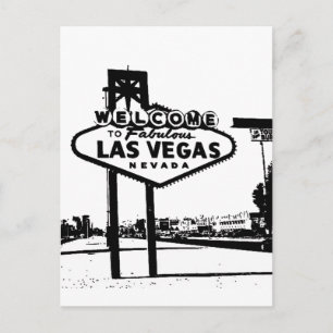 Välkommen till det fantastiska Las Vegas B&W vekto Vykort