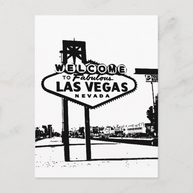 Välkommen till det fantastiska Las Vegas B&W vekto Vykort (Framsida)