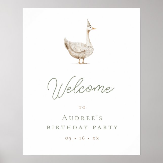 Välkommen till det minimalistiska Fåniget Goose Fö Poster (Framsidan)