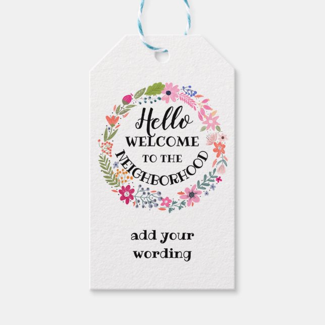 Välkommen till det nya kortet för hemmet presentetikett (Framsidan)