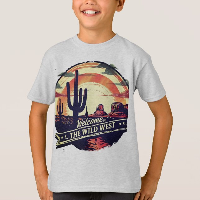 Välkommen till det Vilda Västern T Shirt (Framsida)