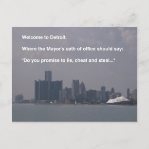 Välkommen till Detroit Vykort