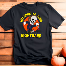 Välkommen till din mardröm Skräckfylld dödskalle H T Shirt