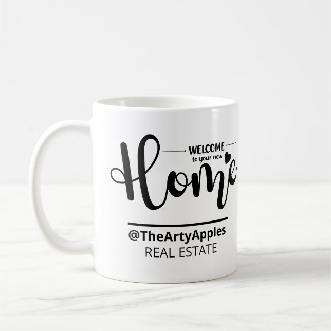 Välkommen till ditt nya hem, äkta gods agent kaffemugg (Vänster)