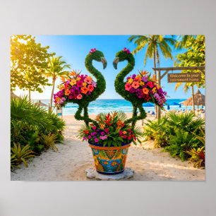 Välkommen till ditt pensionärshem Flamingos på str Poster