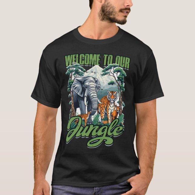 Välkommen till djungeln - Kul T Shirt (Framsida)