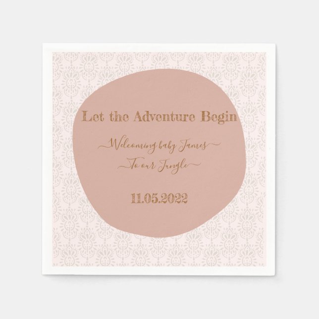 Välkommen till djungelns babyduschservar pappersservett (Framsidan)