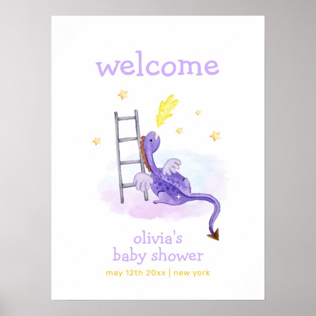 Välkommen till Dreamy Fairytale Dragon Stars Baby  Poster (Framsidan)