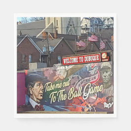 Välkommen till Dubuque, Iowa-signalen med amerikan Pappersservett