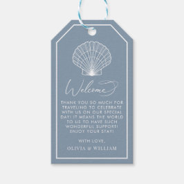 Välkommen till Dusty Blue Seashell Beach Elegant b Presentetikett