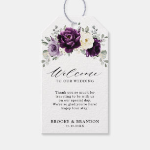 Välkommen till Eggplant Lila Plum Ivory White Bröl Presentetikett