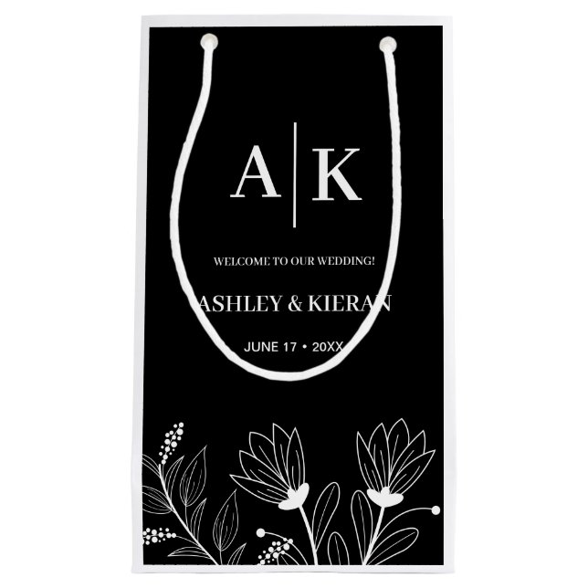 Välkommen till elegant Blommigt Black and White Br (Framsidan)