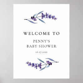 Välkommen till elegant Blommigt Lavender Baby Show Poster