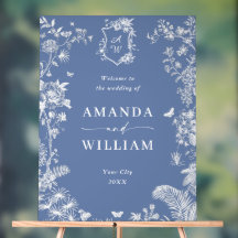 Välkommen till elegant Blue Fransk Garden Blommigt