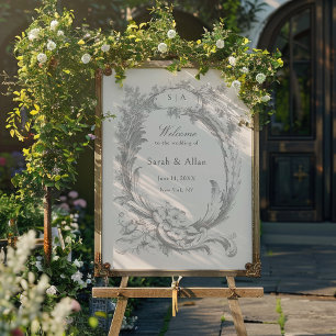 Välkommen till elegant Classic Fransk Rococo-Blomm Poster