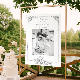 Välkommen till elegant Classic Fransk Rococo-Blomm Poster