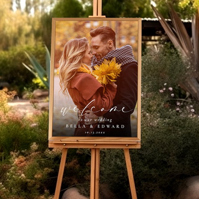 Välkommen till elegant Modern Photo Simple Bröllop Poster (Skapare uppladdad)