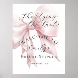 Välkommen till elegant Rosa Bow Möhippa Poster