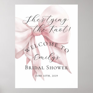 Välkommen till elegant Rosa Bow Möhippa Poster
