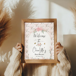 Välkommen till elegant Rosa ros & Butterfly Baby S Poster