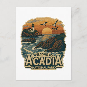 Välkommen till Embroidery Acadia National USA Park Helg Vykort