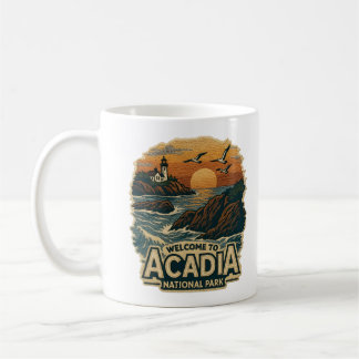 Välkommen till Embroidery Acadia National USA Park Kaffemugg