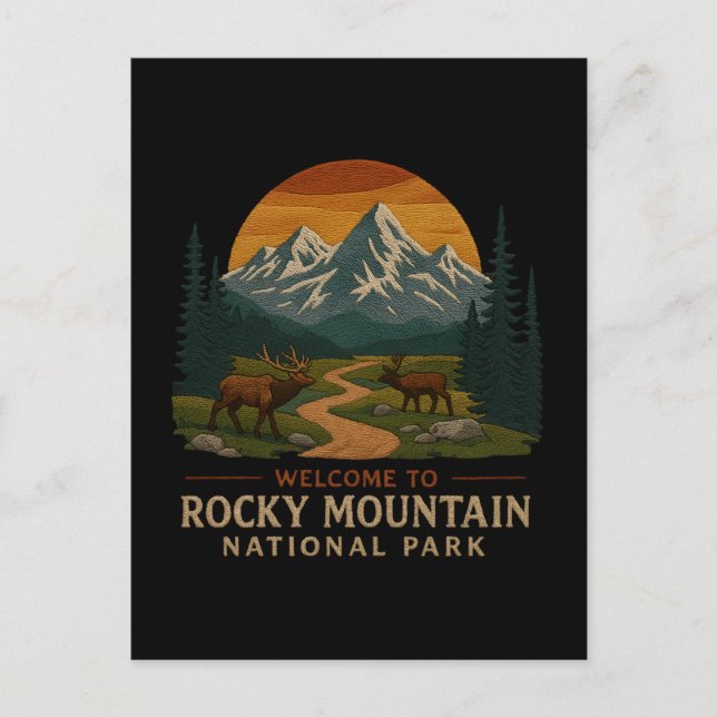 Välkommen till Embroidery Rocky Mountain National  Helg Vykort (Framsida)