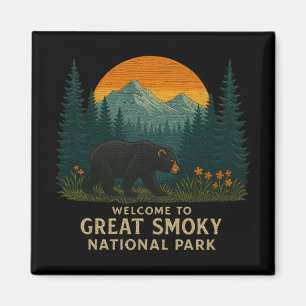 Välkommen till Embroidery Underbar Smoky Mountains Magnet