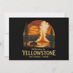 Välkommen till Embroidery Yellowstone National USA Inbjudningar