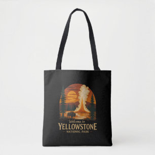 Välkommen till Embroidery Yellowstone National USA Tygkasse