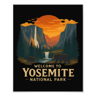 Välkommen till Embroidery Yosemite National USA Fototryck