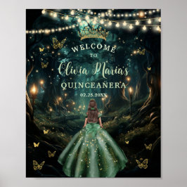 Välkommen till Emerald Grönt Enchanted Forest Quin Poster