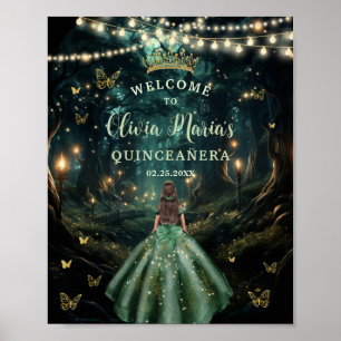 Välkommen till Emerald Grönt Enchanted Forest Quin Poster