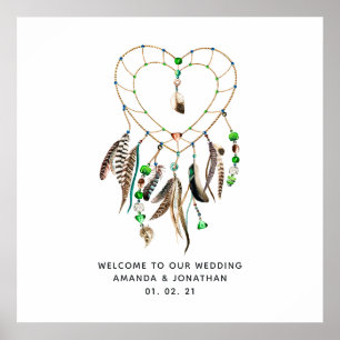 Välkommen till Emerald Indian Tribal Boho Bröllop Poster