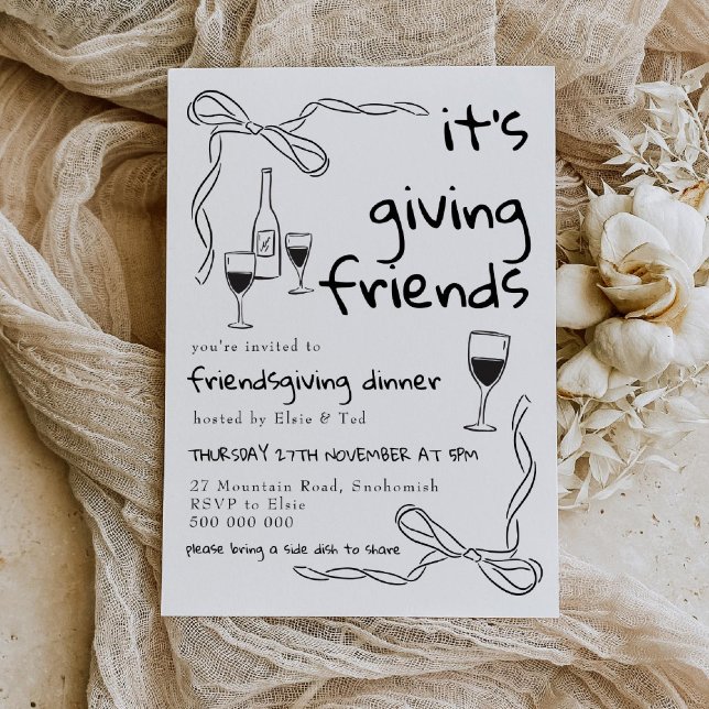 Välkommen till en fantasifull Friendsgiving-middag Inbjudningar (Skapare uppladdad)