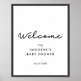 Välkommen till enkel babydusch poster