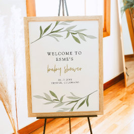 Välkommen till ESME Bohemian Greenery & Guld Baby  Poster