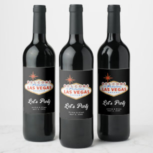 Välkommen till etiketten Las Vegas Bröllop Vin Vinflaska Etikett