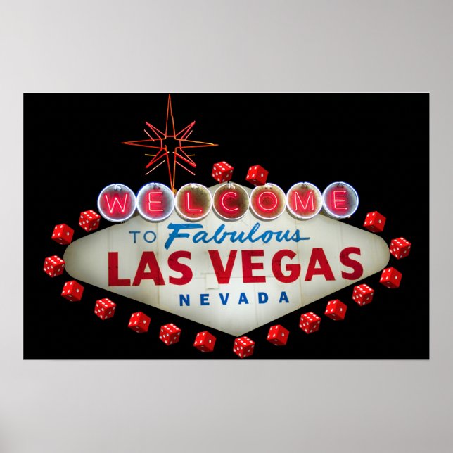 Välkommen till Fabulous Las Vegas + Dice Poster (Framsidan)